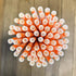 Stripe Paper Straws, Orange White, 7.75 Inches, Pack of 100, Outside the Box Papers