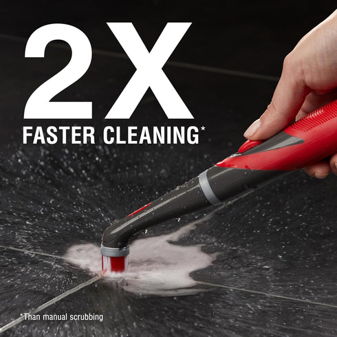 Rubbermaid Reveal Power Scrubber with Multi-Purpose & Grout Head, Cordless Electric Battery Powered Scrub Brush, Water