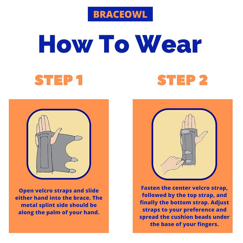 BRACEOWL Adjustable Night Splint Carpal Tunnel Wrist Brace for Pain Relief, Tendonitis & Arthritis – Fits Left or Right