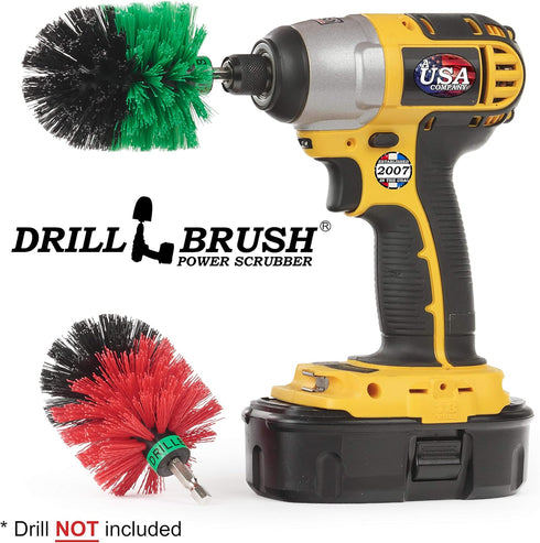 Drill Brush Cleaning Supplies, Medium and Stiff Bristle MINI Spin Brush Kit, Kitchen Accessories, Clean Counters,