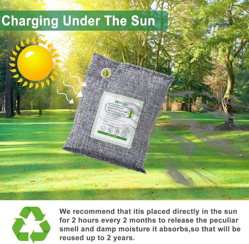 12 x 100g Activated Charcoal Odor Absorber | Nature Fresh Bamboo Charcoal Air Purifying Bag for Home, Closet, Car