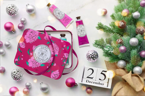 La Chatelaine Hand Cream Gift Set for Women, Travel Size, Natural Hand Cream with Organic Shea Butter (Cherry Almond,