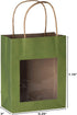 Hammont Gift Bags with Handles, 10 Pack Kraft Paper Bags, Small Gift Bags for Parties, Birthdays, Weddings (Green)