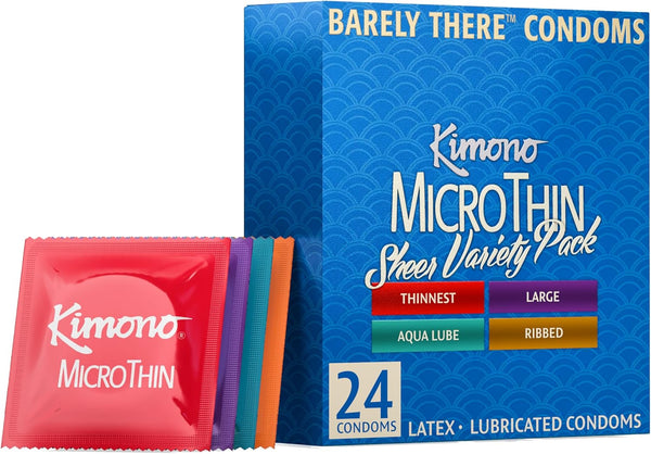 Kimono MicroThin Sheer Variety Pack of 24 - Multiple Styles of Ultrathin