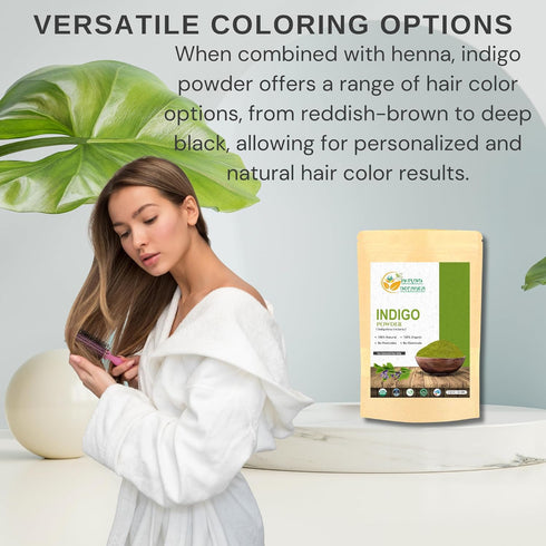 Indigo Powder For Hair - Indigofera Tinctoria (100% Natural Organically Henna Grown) 150 Grams / 5.3 Oz Natural Black Hair Dye, Natural Henna Herbs and Corps