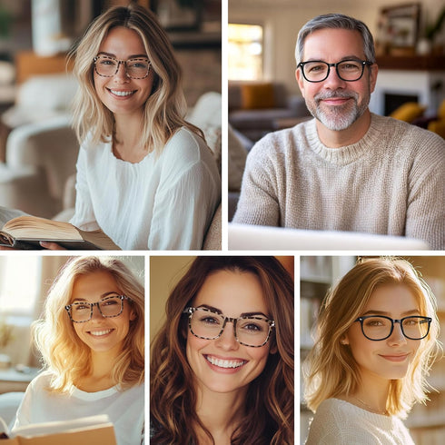 CHEERS DEVICES Reading Glasses for Women Men, Blue Light Readers, 5 Pair (2.5x)