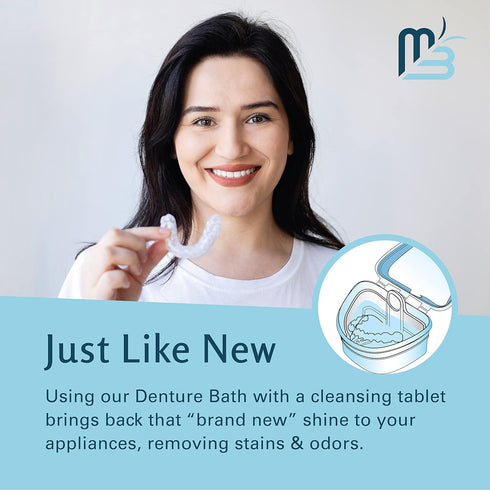 Denture Bath Case and Retainer Case - FSA HSA Approved Cleaner Kit for Invisalign, Mouthguards, and Dentures
