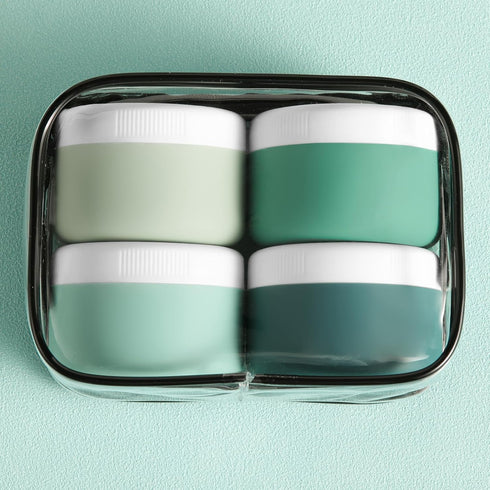 Travel Containers for Toiletries, 2oz Silicone Cream Jars BPA Free, TSA Approved Leak-proof Travel Essentials (4 Pack)