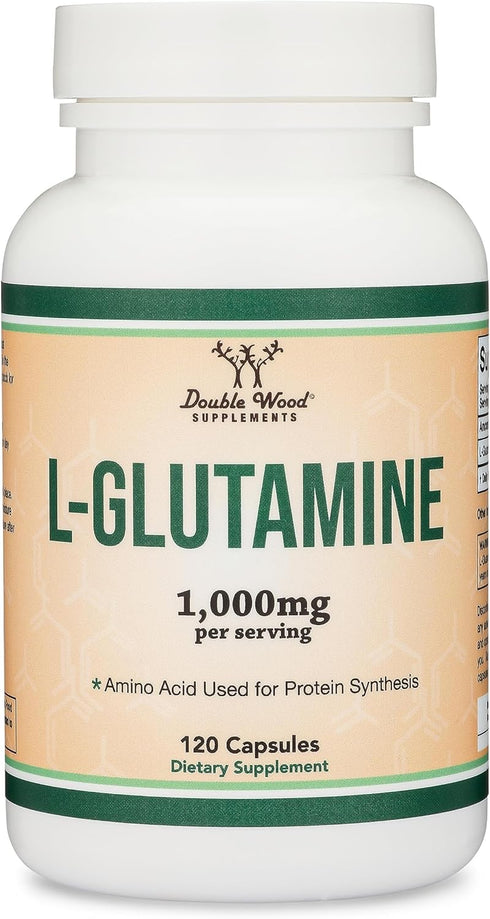 L Glutamine Capsules - 1000mg (120 Capsules) | Non-GMO, Gluten Free, Vegan Friendly, Third Party Tested for Gut Health