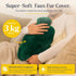 Qomfor 3L Hot Water Bottle - with Soft Premium Fleece Cover - Green, - Heating Pad for Menstrual Cramps and Period