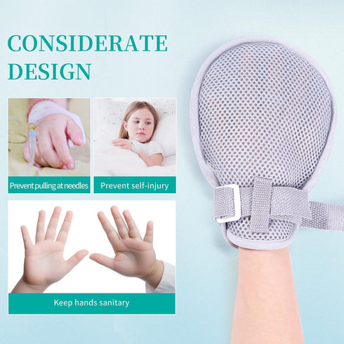 Restraint Gloves - 2Pcs, Hand Protective Gloves for Dementia Child, Control Mitts Safety Hand Glove (Small)