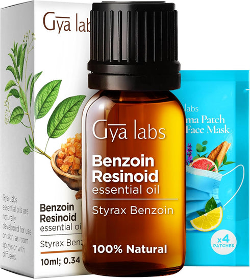 Set Set 2x0.34 oz Benzoin Resinoid & Vanilla Essential Oil - Aromatherapy Grade Essential Oils - fl - Gya Labs