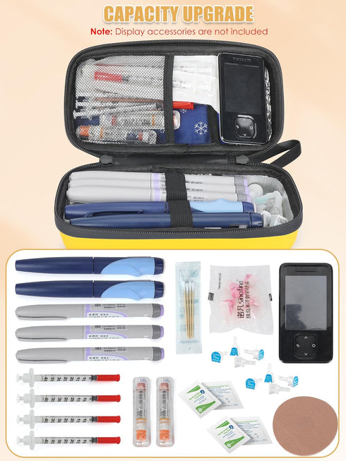 LengKe Insulin Cooler Travel Case with 2 TSA Approved Gel Ice Packs for Insulin Syringe and Diabetic Supplies,
