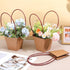 hidyuuoo 30 (12.5 4.9 3.1 Inch) Pcs Paper Bouquet Holder with Handle - Flower Holder & Flower Bar Supplies, Brown