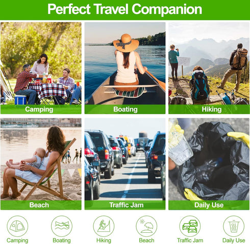 Portable Toilet Bags - 50 Count, 8 Gallon Toilet Replacement Bags, Heavy Duty 1 Mils for Camping, Long Trips