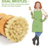 Bamboo Dish Scrub Brushes by Subekyu, Set of 3 Kitchen Wooden Cleaning Scrubbers for Cast Iron Pan/Pot
