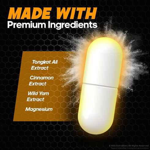 NutraRize (60 Booster XT for Men, Male Enhancing Capsules, Premium Formula to Support Daily Energy & Peak Performance