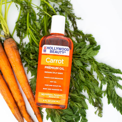 Hollywood Beauty Carrot Hair Oil, 8oz Bottle for Hair, Scalp, Skin, Nail