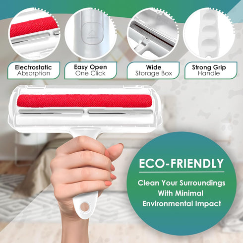 US PET SUPPLY Pet Hair Remover Roller -Reusable, Self Cleaning Lint Roller for Pet Hair Removal on Furniture, Carpets
