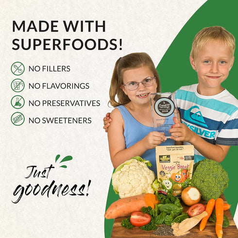 Vegetable Powder for Kids, Veggie Boost Probiotics, Super Greens, Pea Protein Nutritious Supplement, Savoury Flavored