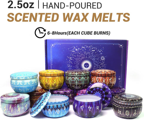 HOFOGOTOWIN Set, 12 Pack Set Zodiac Scented Candles Gifts Soy Wax Travel Aromatherapy Candles with Essential Oils