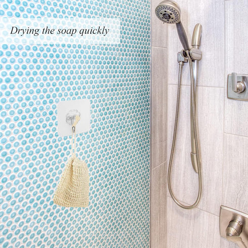 Soap Bag - 5 Packs Bar Soap Pouch, Sisal Soap Saver Bags for Exfoliating and Shower