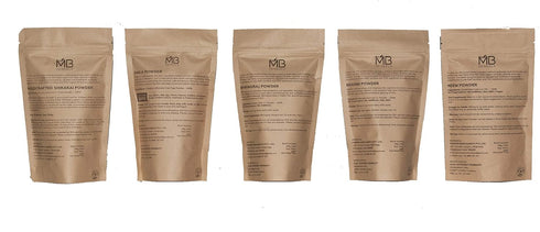 MB Herbals Hair Care Powders COMBO Pack | Shikakai, Neem, Brahmi, Amla, Bhringaraj | 100 Grams Each - Packaging May Vary