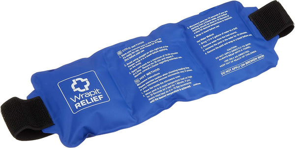 LARGE Gel Ice Pack with Strap - Hot/Cold Pain Relief for Knee, Back, Ankle, Neck, Shoulder - Freezable & Microwavable
