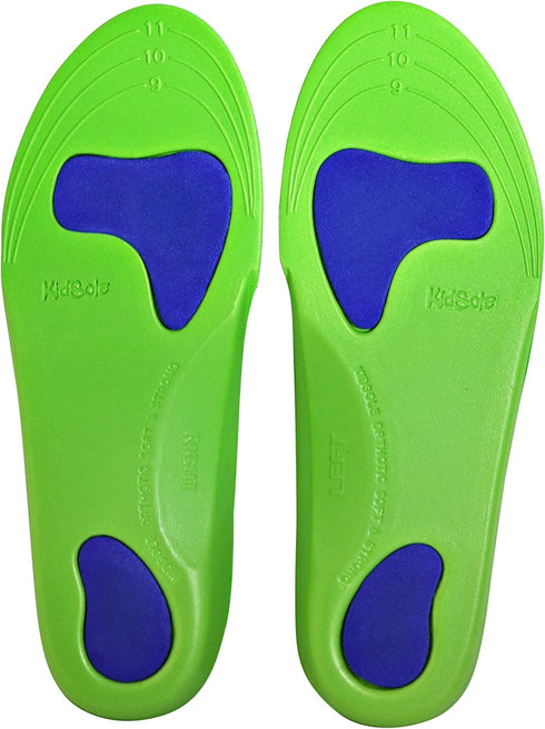 Neon Fix Sport Premium Orthotic Insole, Lightweight & Soft, Active Children with Flat Feet, Arch Support (18 CM, US