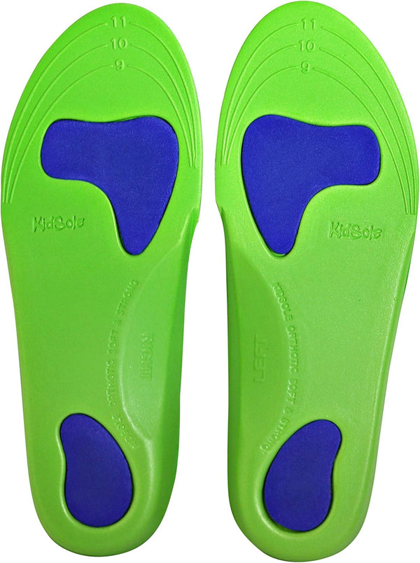Neon Fix Sport Premium Orthotic Insole, Lightweight & Soft, Active Children with Flat Feet, Arch Support (18 CM, US