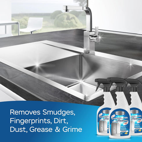 Wonderson 2-In-1 16 Countertops, Stainless Steel & Glass Cleaner Ounces - For Use On Appliances, Sinks, Stovetops