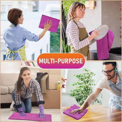 3 Pcs Extra Large Microfiber Cleaning Cloth, 30" x 20", Washable Reusable Towel for Home, Glass, Bathrooms