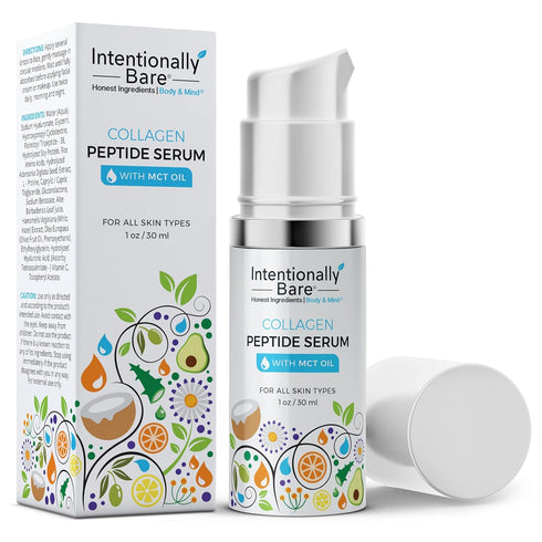 Intentionally Bare Collagen Serum, 1 oz - Collagen Peptide with Hyaluronic Acid for Fine Lines and Anti-Aging