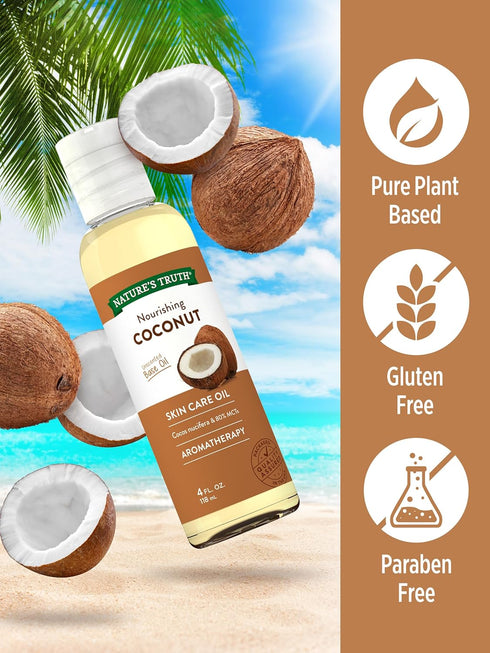Nature's Truth Coconut Oil Liquid for Skin - 4 oz, Unscented Base Oil