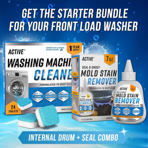 ACTIVE Mold Stain Remover Gel Cleaner - Heavy Duty Stain Cleaner for Front Loader Washing Machine Seal, 7 Fl Oz