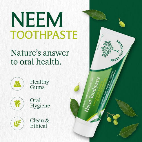 Neem Toothpaste - Fluoride Free Toothpaste Adult, Children & Diabetic Friendly - 100% Vegan Natural Toothpaste Fluoride Free, Gluten Free, No Artificial Ingredients - with Clove & Stevia (2 pk)