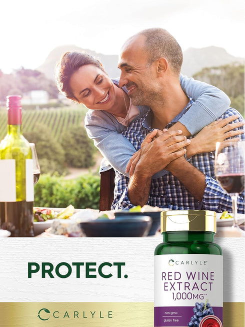 Carlyle Red Wine Extract Capsules | 1000mg | 120 Count | Non-GMO, Gluten Free Supplement