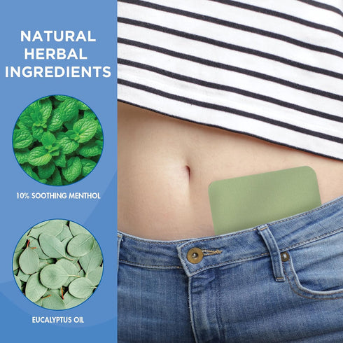 HealthWise Menstrual Pain Relief Bundle, 20Ct Menthol + Eucalyptus Period Patches, Heating Pad for Therapeutic Care