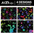 AnyDesign 12 Sheet Colorful Wrapping Paper, 4 Designs Black Neon Art, 19.7 x 27.6 Inch for DIY Gift Wrap