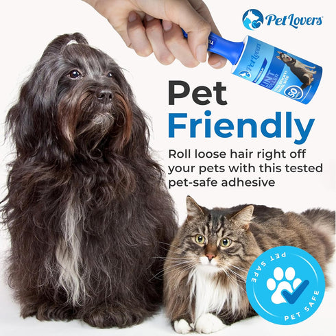 PetLovers Mini Lint Rollers for Travel, 2 Pack Small Sized Lint Removers for Pet Hair and Debris Pickup