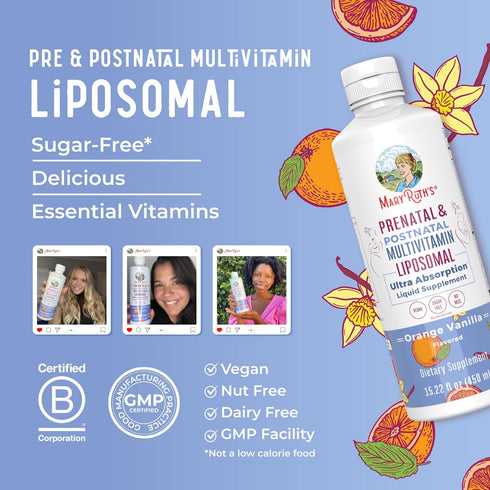 MaryRuth Organics Prenatal & Postnatal Multivitamin for Women | Vegan, Non-GMO, Gluten Free, 30 Servings, Sugar Free