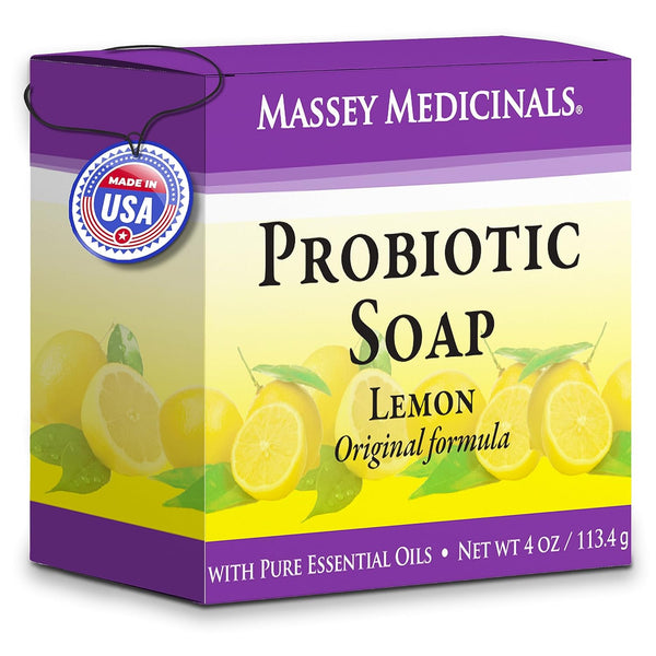 Massey's CF 100% Natural Probiotic Soap Bar, Tea Tree and Lemon Essence, Pure Citrus Bliss, 4 oz