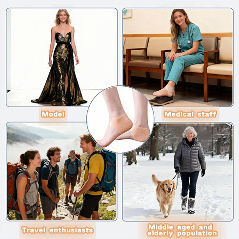 SAYUANVA 2 Heel Sleeves for Women & Men, Silicone Heel Protectors for Cracked Heels & Plantar Fasciitis Pain Relief