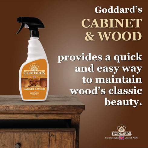 Goddard's Cabinet Makers Wax Cleaning Spray - 23 oz Wood Cleaner & Furniture Polish with Bee Wax & Lemon Oil