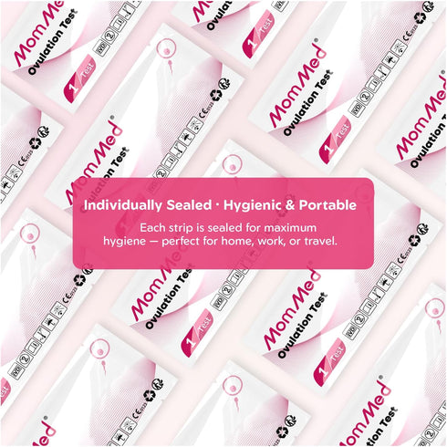 MomMed 105 105 Ovulation Test Strips, LH Ovulation Predictor Kit with Collection Cups, Accurately Track Ovulation Test