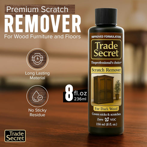 Trade Secret Scratch Concealer for Real Wood Furniture & Floors Restores Dark Wood Scratch, Covers Nicks, Scuffs