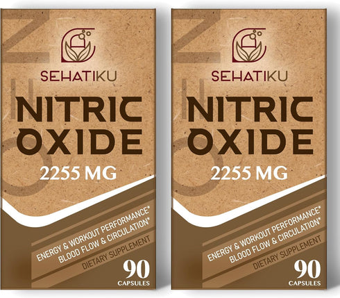 Nitric Oxide Supplement 2255 MG, Booster & 6-in-1 Phytonutrient Blend for Heart & Immune Support - 90 Capsules