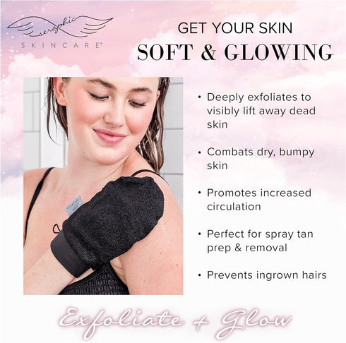 Seraphic Skincare Premium Exfoliating Mitt, Gentle Korean Exfoliating Glove for Sensitive Skin