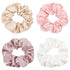 Scrunchies Women Hair Ties - Big Silk Satin Scrunchy Hair Bands, Soft Large Elastic Hair Accessories for VSCO Girls