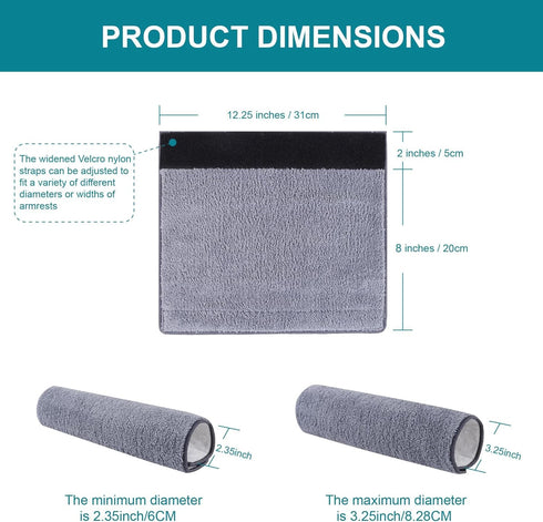 2 Pcs Wheelchair Armrest Pads Covers, Comfortable and Protective for Wheelchairs and Office Chairs (Size: M)